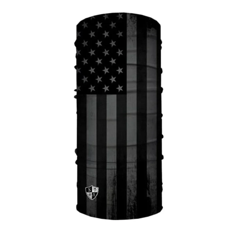 Mens Neck Gaiter American Flag Black SA Mask Headband Face Shield Wrap Adult